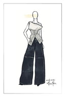 Cassia Raw Denim Wide Leg Jeans in Raw Denim
