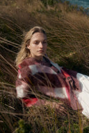 Cardigan a Quadri Intrecciati Solstice in Misto Lana-Alpaca