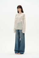 Sally Knit Sweater in Angora Mohair