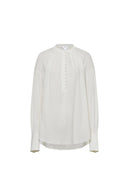 Blusa Lila con cuello alto en Tencel y algodón