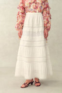 Liora Boho Lace Maxi Skirt in Cotton