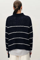 Darcy Bouclé Striped Sweater in Merino Wool Knit