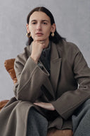 Ava Peaked Lapel Coat in Merino Cashmere Blend