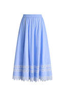 Imperia Embroidered Skirt in Premium Cotton Poplin