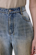 Rhea Distressed Jeans in Cotton Denim