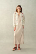 Cardigan Lyes a girocollo traforato in filato di cotone fine