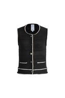 Silvy Tweed Sleeveless Top in Textured Cotton