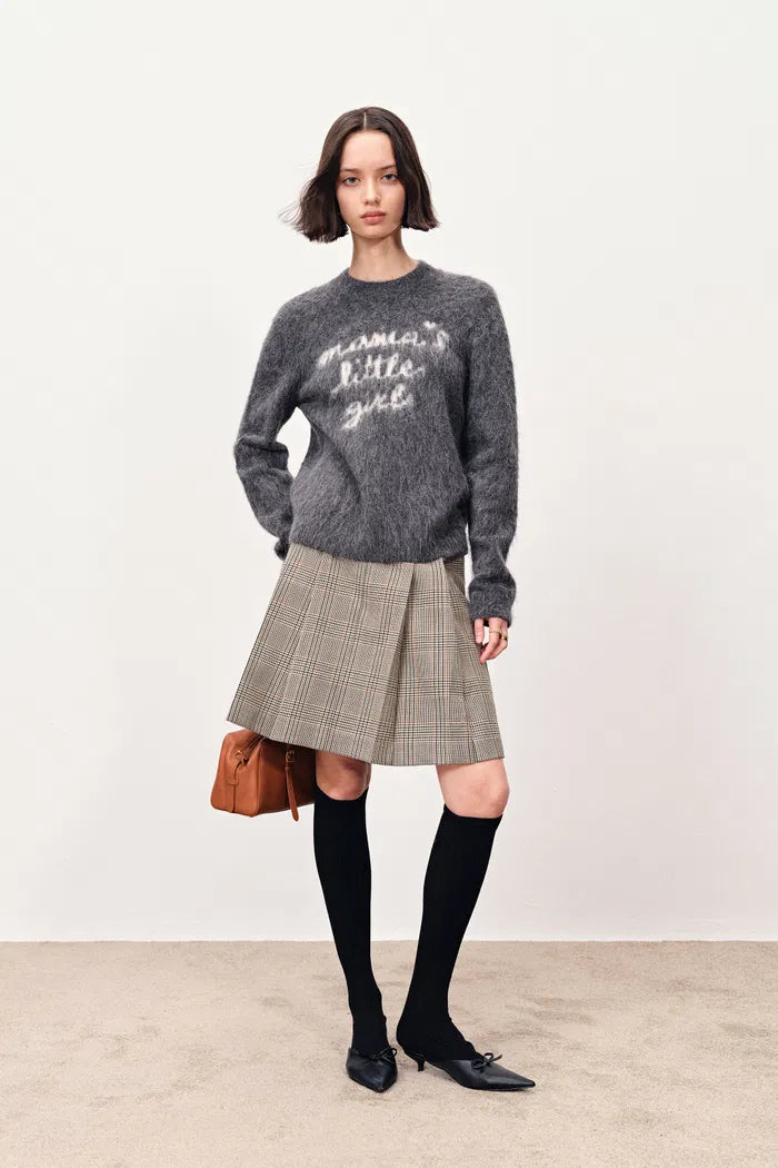 Girlie Hand Work Alphabet Sweater in Alpaca Blend