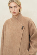 Tilda Camel Oversized Long Coat in Wool Blend