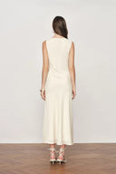 Sophia Floral Waist Cinched Sleeveless Dress in Light Chiffon