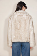 Faith Lapel Horn button Coat in Faux Fox Fur
