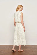 Vestido sin mangas con cordón Lunare de lunares en tela transparente arrugada