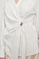 Bianca Handgenähte Rüschentaille Bluse aus Premium Pima-Baumwolle