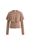 Cardigan style cape Elen à boutons baroques en mélange laine-cachemire