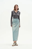 Jupe midi Mermaid en jersey denim de coton