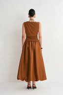 Cindy Bubble Dress in Tencel Merino Knit and Silk Wool Satin