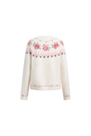 Pull Laverna à motif Fair Isle de roses, en mélange d’alpaga