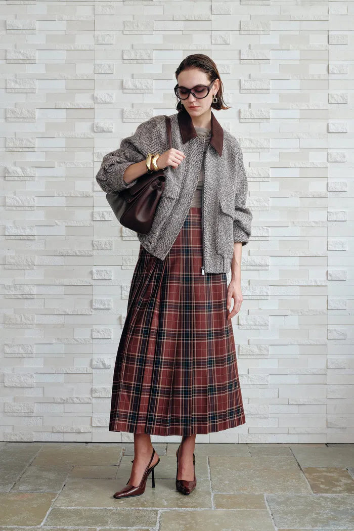 Dakota Tweed Baseball Jacket in Wool