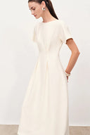 Ebba Boat Neck Dress in Merino Wool Blend