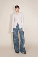 Jules Floral Straight Leg Jeans in Jacquard Denim
