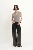 Natalie Gradient Straight Jeans in Jacquard Denim