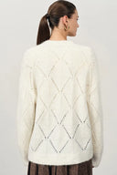 Cardigan scintillante Lila in filato di alpaca con paillettes