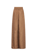 Pantalones bohemios sueltos texturizados Louise en satén arrugado