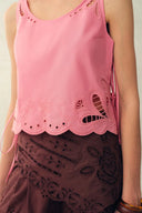 Débardeur noué à œillets Matthias en popeline de coton Pima