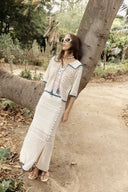 Conjunto de Top y Falda Helle de Crochet en Mezcla de Lino