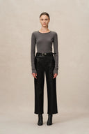 Maglia Base Trasparente Basic in Maglia di Cotone e Cashmere