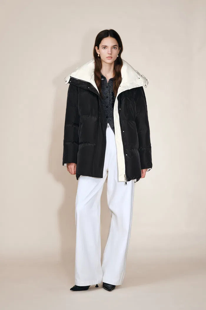 Carezza Double Faced Two Tone Down Jacket in High Density Down Proof Fabric