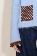 Cardigan Lvy à pompons crochetés à la main en mélange mohair