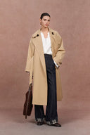 Léa Cuffed Contrast Plaid Denim Jeans in Raw Denim