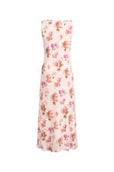 Fraye Floral Cowl Neck Sleeveless Dress in Silk Double Crepe