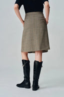 Javia Plaid Pleated Skirt in Prince of Wales Merino Wool