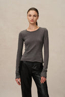 Maglia Base Trasparente Basic in Maglia di Cotone e Cashmere