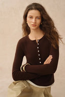 Tia Layered Look Long Sleeve T Shirt in Tencel-Merino Knit