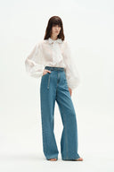 Ella Gürteljeans mit Waschung aus Lyocell Denim