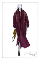 Emma Matrosenkragen Oversize-Mantel aus Merinowolle Einlagiger Stoff