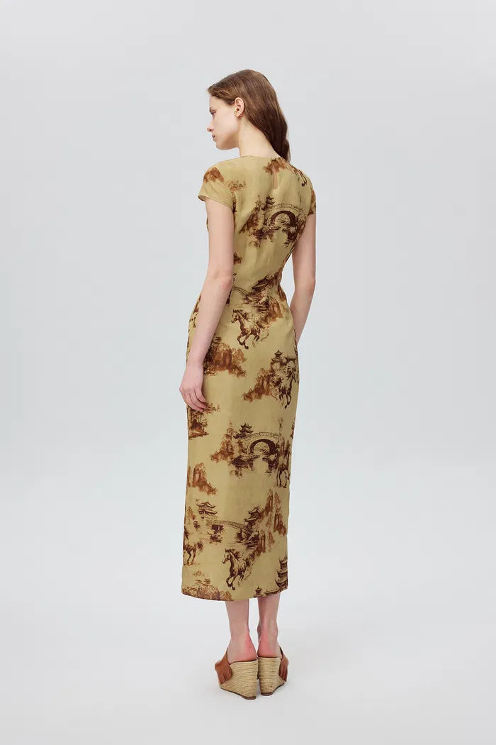 oriental cocktail dress EastFlair Women's Floral & Dragon Pattern Mandarin Collar Mini Dress, Chinese Style Oriental Cheongsam Qipao Outfit
