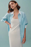 Hera Wide Sleeveless Strap Dress in Stretch Yarn Knit