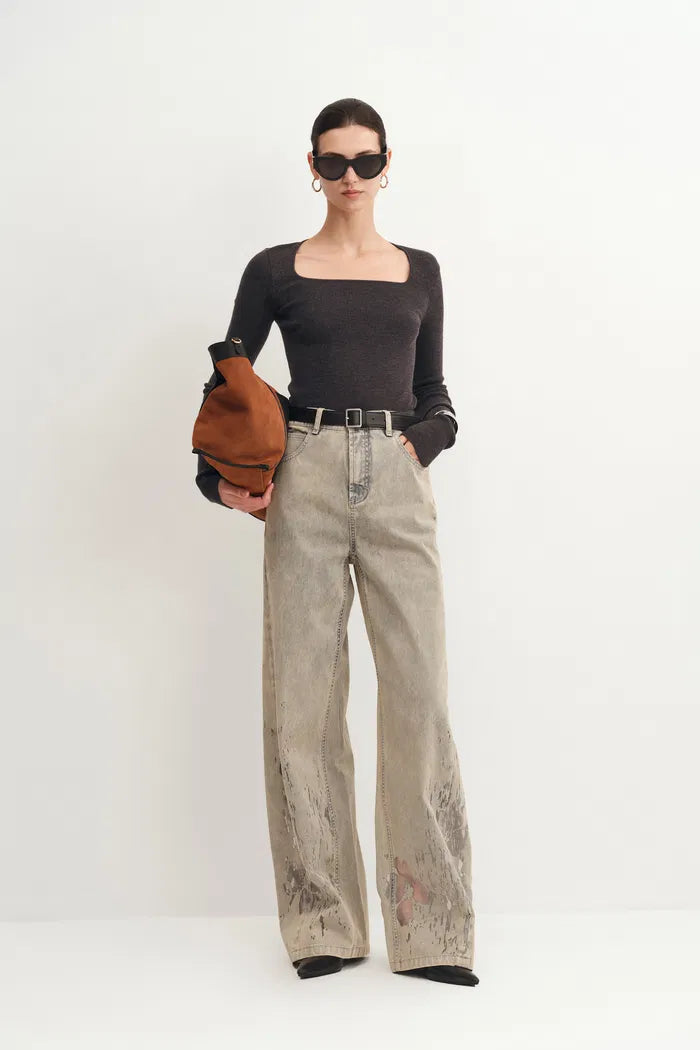 Etro Square Neck Sweater in Merino Wool Knit