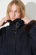 Lim Vintage Belted Padded Cropped Jacket in 100% Cotton