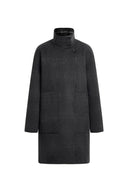 Telos Plaid Reversible Midi Coat in Wool Blend