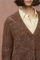 Lila Pailletten Vest in Alpaca Pailletten Garen