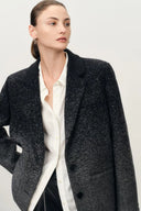 Aurora Gradient Herringbone Long Blazer in Merino Wool