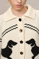 Cardigan Jacquard Teckels Perla en Laine Mérinos Chucky