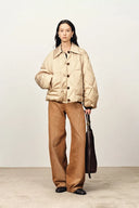 Thurston Quilted Lapel Down Jacket in High Density Water-Repellent