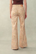 Alma Floral Flare Jeans in Micro Stretch Denim