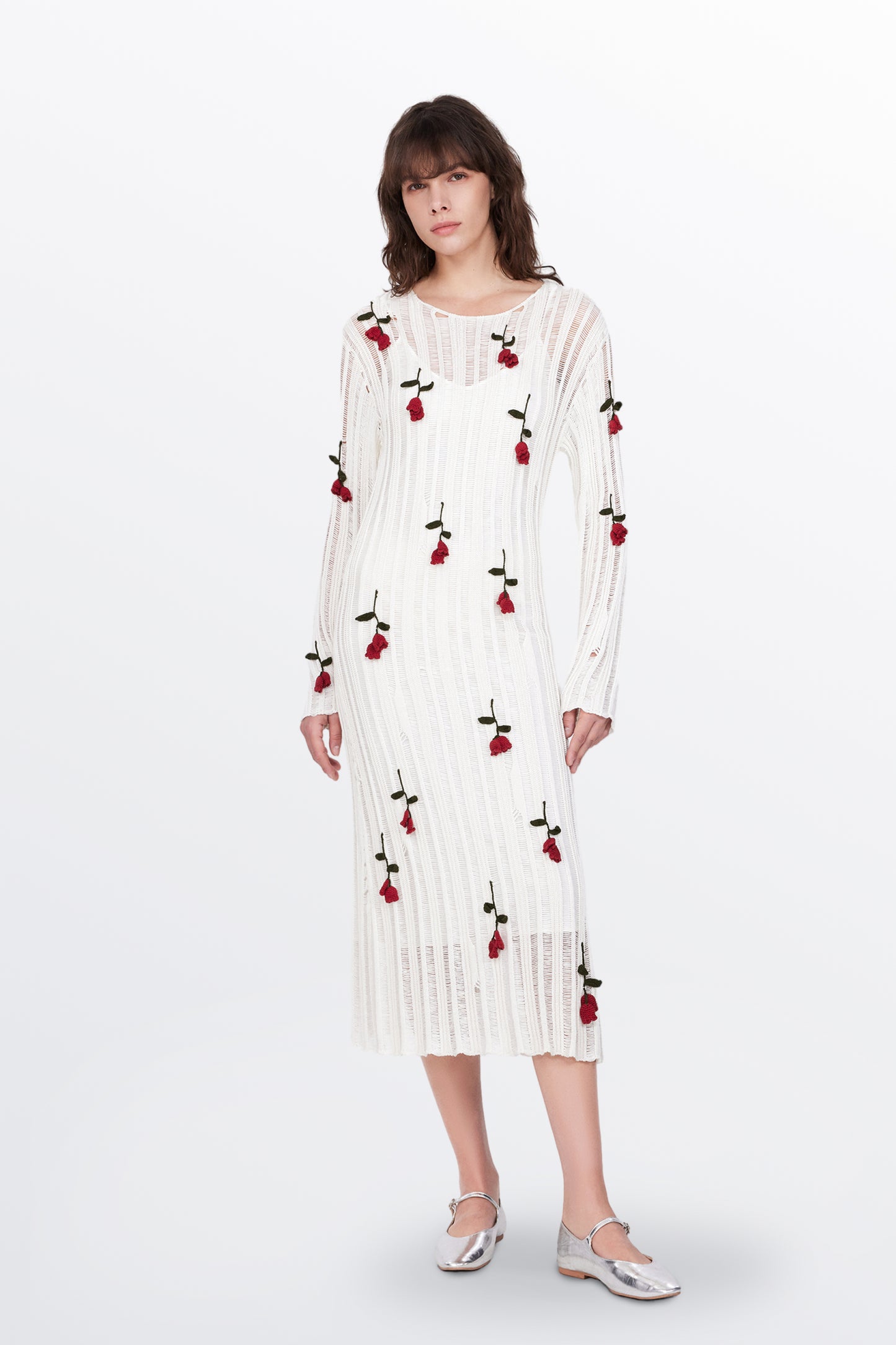 Convallaria Handcrafted Crochet Dress in Cotton Viscose Knit